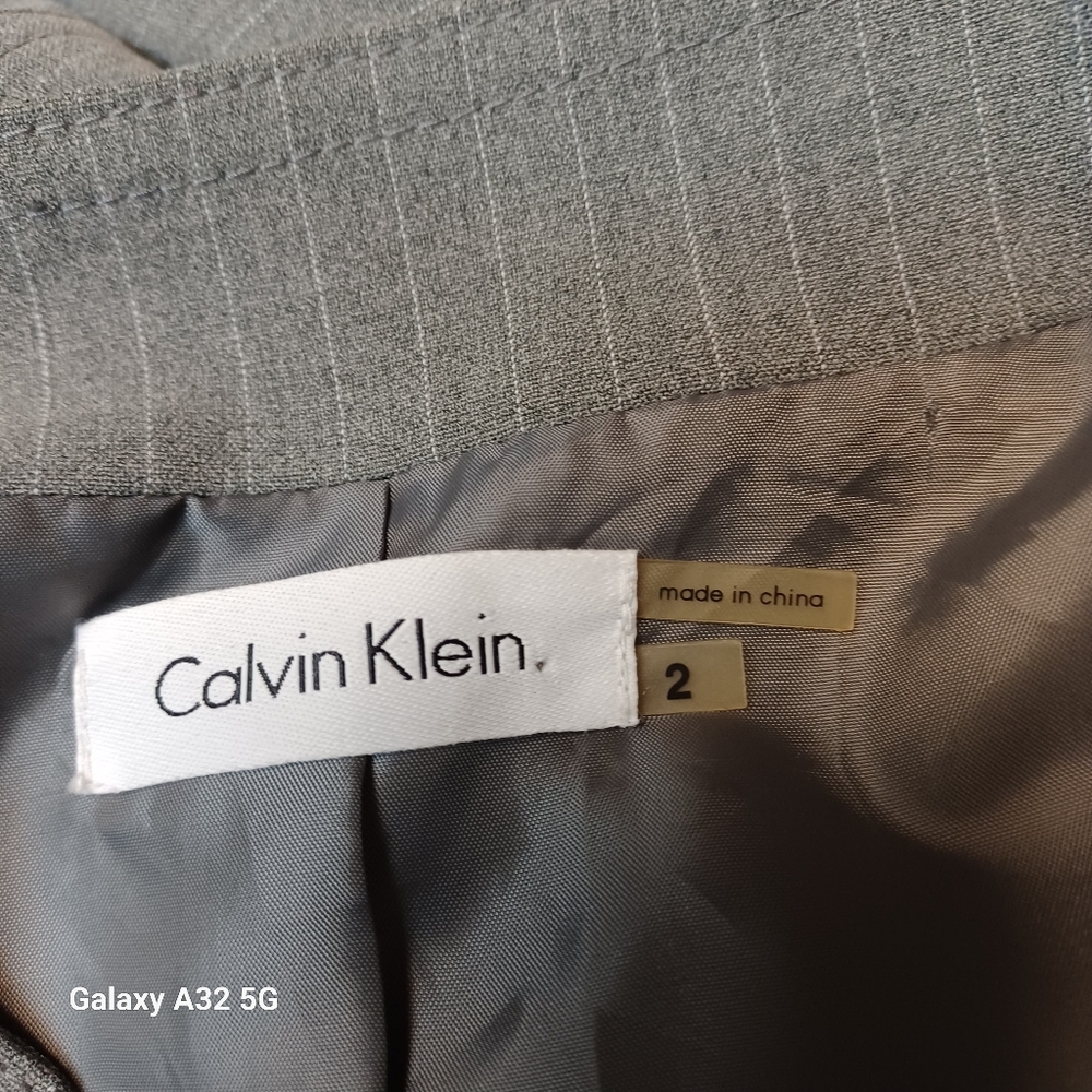 Calvin Klein Women Size 2 Charcoal Button-Front Midi Dress - Picture 14 of 15